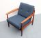 Dark Blue Teak Armchair, 1960s 10