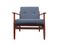 Dark Blue Teak Armchair, 1960s 1