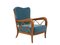 Fauteuil en Velours Bleu, Italie, 1940s 3