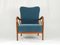 Fauteuil en Velours Bleu, Italie, 1940s 2