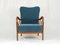 Italian Blue Velvet Armchair, 1940s, Image 2