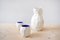 Blue Poligon Sake Set from Studio Lorier, Set of 3 1