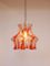 Italian Red Murano Glass & Chrome Chain Pendant Lamp from Mazzega, 1970s 9