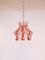 Italian Red Murano Glass & Chrome Chain Pendant Lamp from Mazzega, 1970s 1