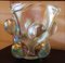 Large Vintage Mother Of Pearl Colored Iridescent Murano Glass Vase, 1980s 1