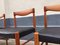 Teak & Black Leather Dining Chairs by H. W. Klein for Bramin, 1960s, Set of 4 6