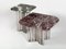 Naiad Coffee Table in Rosso-Levanto Marble & Stainless Steel by Naz Yologlu for NAAZ, Image 4