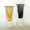 Vase in Rauchgrün, Moire Collection, Mundgeblasenes Glas von Atelier George 3