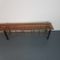 Vintage Industrial Wire Mesh and Wooden Shoe Rack Bench 9