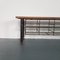 Vintage Industrial Wire Mesh and Wooden Shoe Rack Bench 7