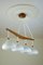 Lámpara colgante de teca y vidrio, años 60, Imagen 5