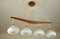 Teak and Glass Hanging Lamp, 1960s, Image 4