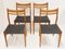 Chaises Mid-Century en Teck et Similicuir, Danemark, 1960s, Set de 4 2