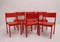 Stackable Red Dining Chairs from E. & A. Pollak, Set of 6 5