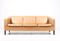 Sofá de tres plazas danés de cuero curtido, años 80, Imagen 1