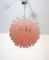 Murano Chandelier with 107 Pink Quadriedri from Mazzega, 1980s, Image 10