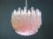 Lámpara de araña de cristal de Murano con 107 quadriedri en rosa, años 80, Imagen 11