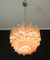 Murano Chandelier with 107 Pink Quadriedri from Mazzega, 1980s 7