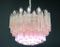 Murano Chandelier with 107 Pink Quadriedri from Mazzega, 1980s 2