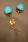 Italian Sconces in Turquoise Blue Murano Glass and Brass, 1970s, Set of 2 1