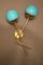 Italian Sconces in Turquoise Blue Murano Glass and Brass, 1970s, Set of 2, Image 1