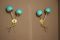 Italian Sconces in Turquoise Blue Murano Glass and Brass, 1970s, Set of 2, Image 2