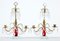 Glass & Marble Candelabra, 1950s, Set of 2 1