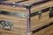 Baúl de viaje de madera de zebrano, cobre y latón macizo, años 80, Imagen 12