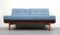 Sofá cama de teca con tapicería en azul claro, años 60, Imagen 2