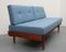 Sofá cama de teca con tapicería en azul claro, años 60, Imagen 4