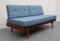 Sofá cama de teca con tapicería en azul claro, años 60, Imagen 5