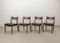 Sedie da pranzo Mid-Century in teak e similpelle nera, anni '60, set di 4, Immagine 2