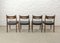 Sedie da pranzo Mid-Century in teak e similpelle nera, anni '60, set di 4, Immagine 4