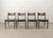 Mid-Century Teak & Black Leatherette Dining Chairs, 1960s, Set of 4 1