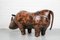 Reposapiés en forma de rinoceronte vintage de cuero de Dimitri Omersa, años 60, Imagen 7