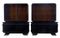 Art Deco Black Lacquered Display Cabinets, Set of 2 1