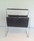 Black Leather & Chrome Magazine Rack, 1970s, Image 2