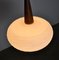 Opaline Glass and Teak Pendant Lamp by Louis Kalff for Philips, 1960s, Image 6