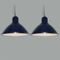 Large Blue Metal Factory Lights, 1970s, Set of 2, Image 2