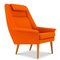 Mid-Century Danish Orange Lounge Chair by Folke Ohlsson for Fritz Hansen 2