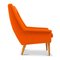 Dänischer Mid-Century Sessel in Orange von Folke Ohlsson für Fritz Hansen 3