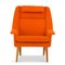 Mid-Century Danish Orange Lounge Chair by Folke Ohlsson for Fritz Hansen 1