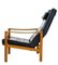 Butaca reclinable de teca y cuero, años 60, Imagen 3