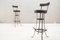 Mid-Century Iron and Cowhide Bar Stools, 1960s, Set of 2 2