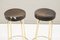 Mid-Century Golden Cowhide Bar Stools, 1960s, Set of 2, Image 6