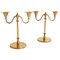 Art Deco Swedish Candlesticks in Brass from O.H. Lagerstedt, Image 1