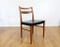 Vintage Teak and Black Vinyl Dining Chairs, Set of 4, Image 1