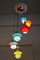 Lampadario a sei luci in vetro incamiciato di Stilnovo, anni '50, Immagine 2