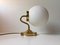 Danish Modern Wandlampe aus Messing & Opalglas von Abo Metalkunst, 1970er 1