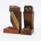 Art Deco Wooden Owl Bookends, 1930s 3